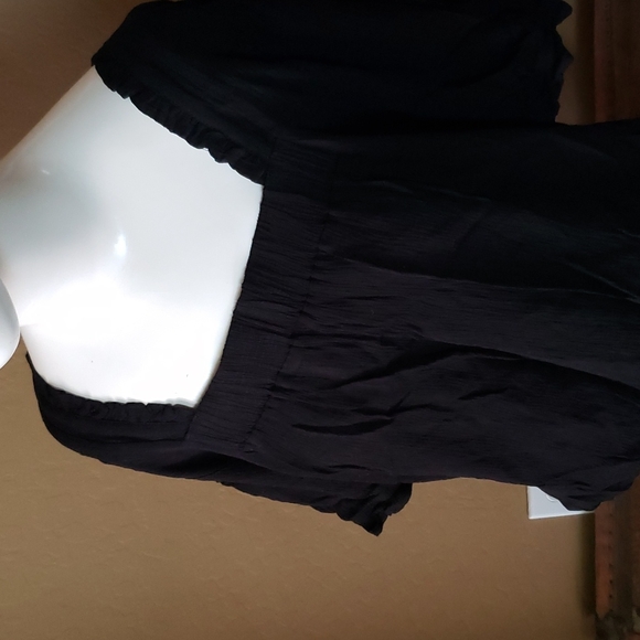 NWT Maurice's Black Gauze Square Neck Elastic Waist Blouse (0648) 💥 - Picture 3 of 6